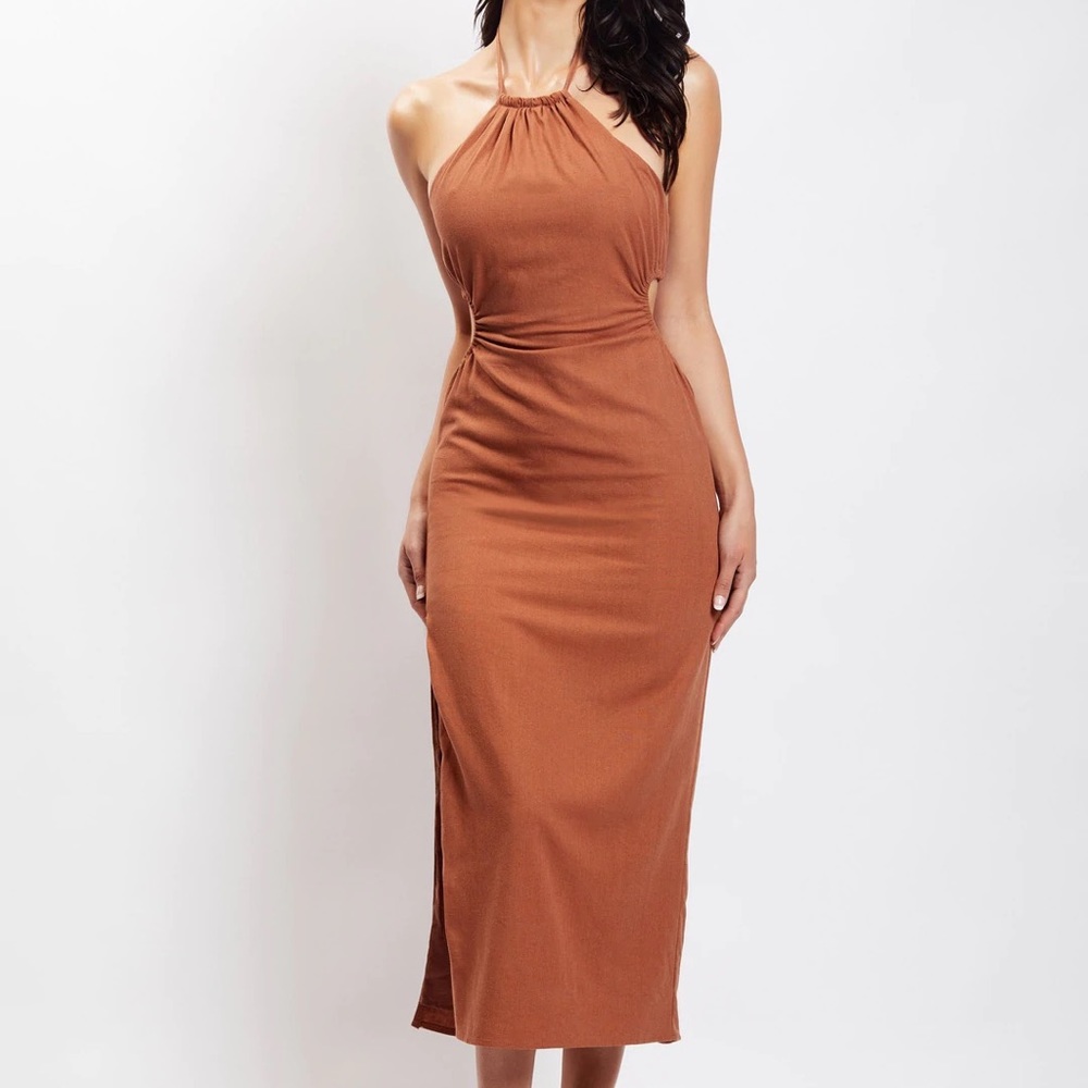 Brand New Brown Linen Dress
